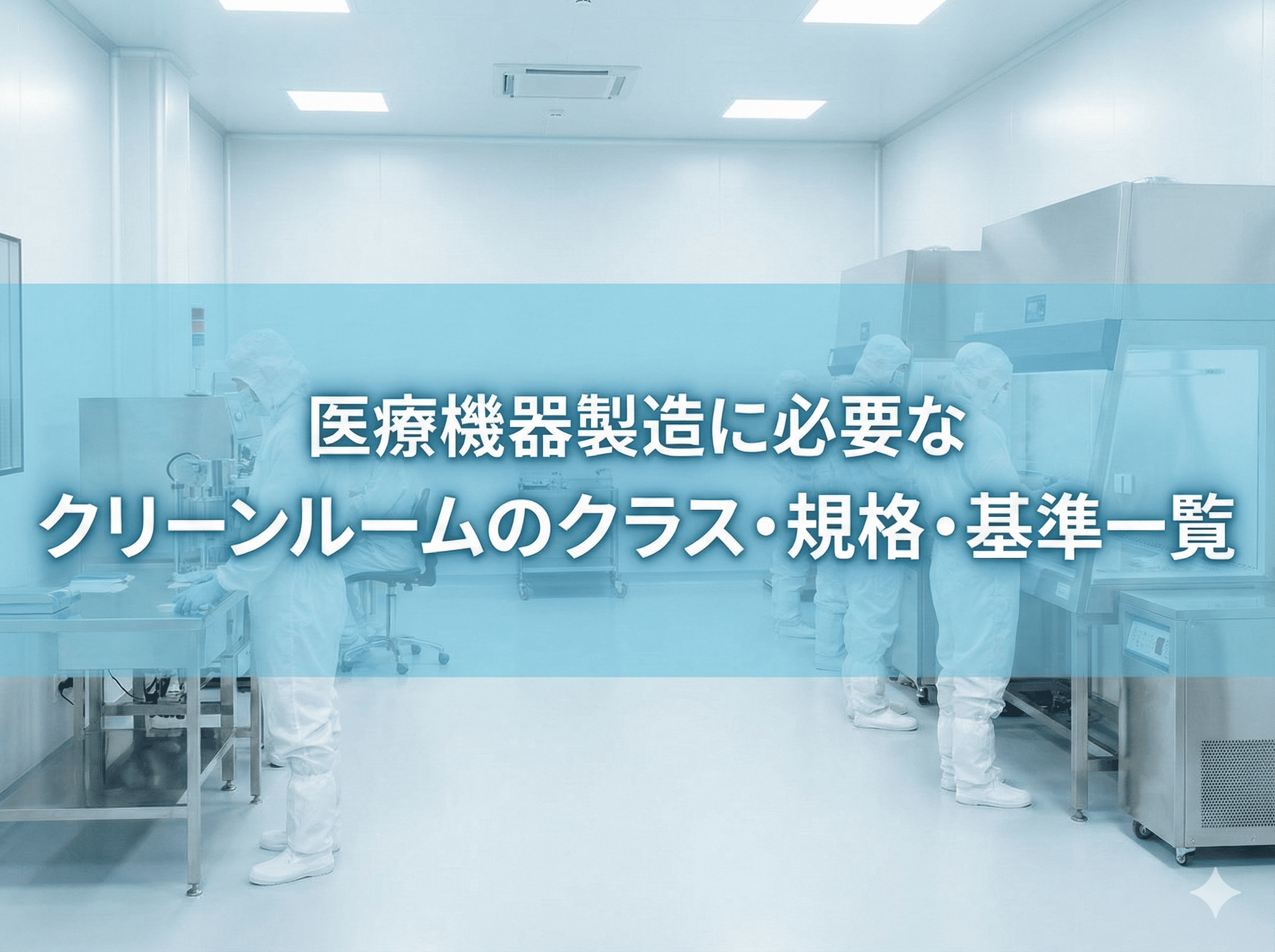 医療機器製造に必要なクリーンルームのクラス・規格・基準一覧